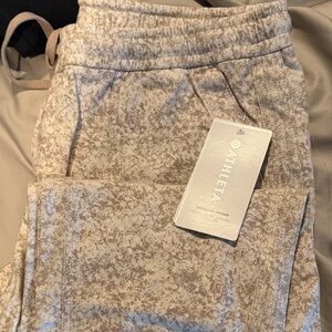 Athleta Womens Farallon Beige Patterned Joggers Size Large